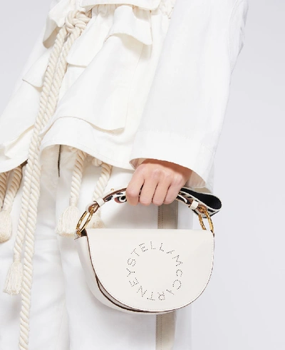 Shop Stella Mccartney Mini Marlee Logo Bag In White