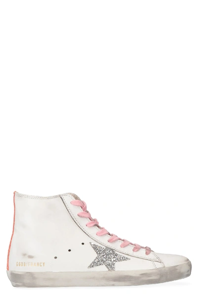 Shop Golden Goose Francy Leather High-top Sneakers In White