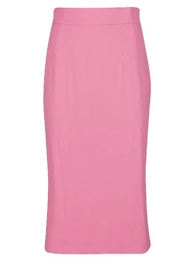 Shop Dolce & Gabbana Cady Pencil Skirt In Rosa Confetto Scuro