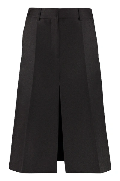 Shop Stella Mccartney Gabardine Midi Skirt In Black