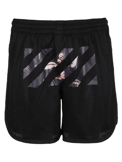 Shop Off-white Caravaggio Arrow Mesh Shorts In Black Multi