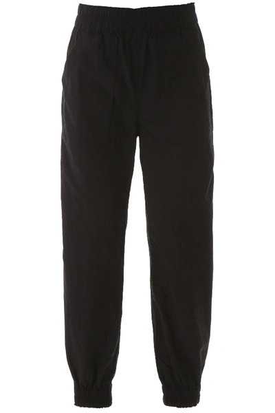 Shop Ganni Nylon Joggers In Black