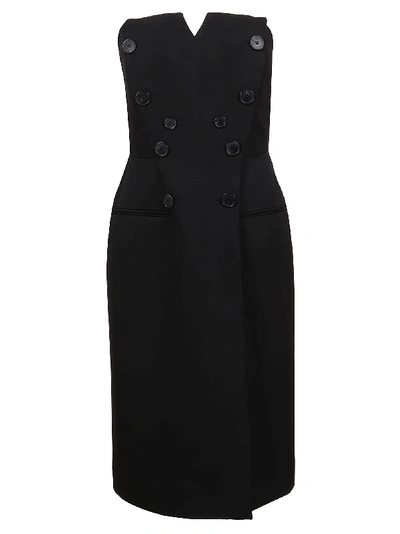 Shop Givenchy Bustier Dress In Grain De Poudre In Black