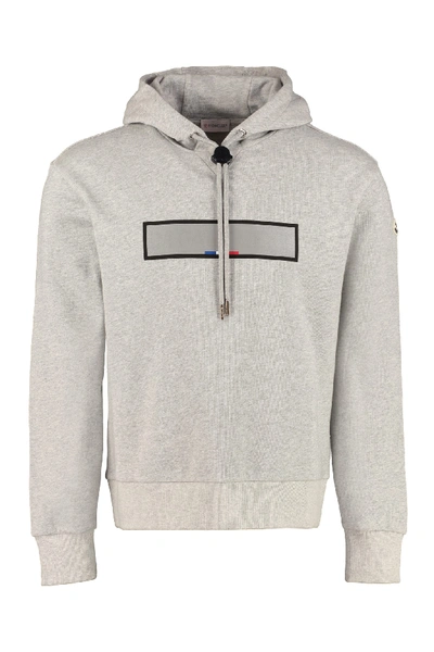 Shop Moncler Cotton Hoodie In Beige