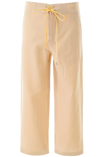 Shop Lanvin Wide Leg Trousers In Beige (beige)