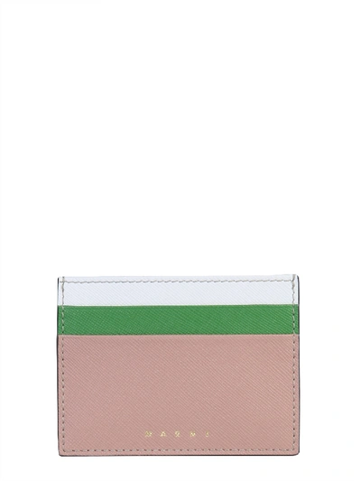 Shop Marni Card Holder With Logo In Pink