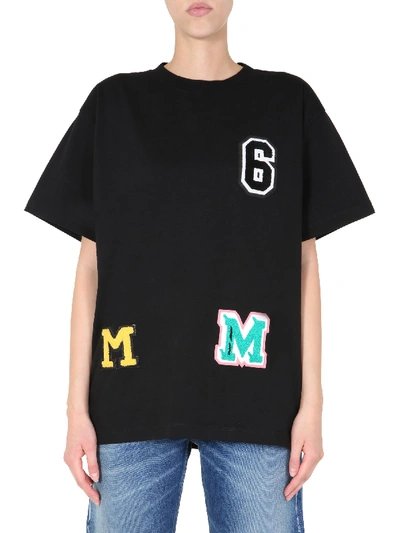 Shop Mm6 Maison Margiela Oversize Fit T-shirt In Black