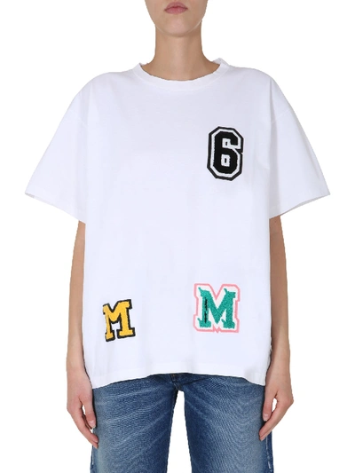 Shop Mm6 Maison Margiela Oversize Fit T-shirt In White