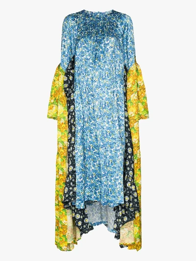 Shop Vetements Floral-print Midi Dress - Women's - Polyester/viscose In Blue