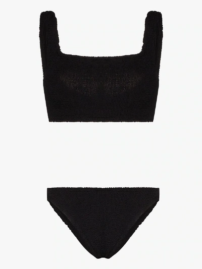 Shop Hunza G Cropped Bikini In Black