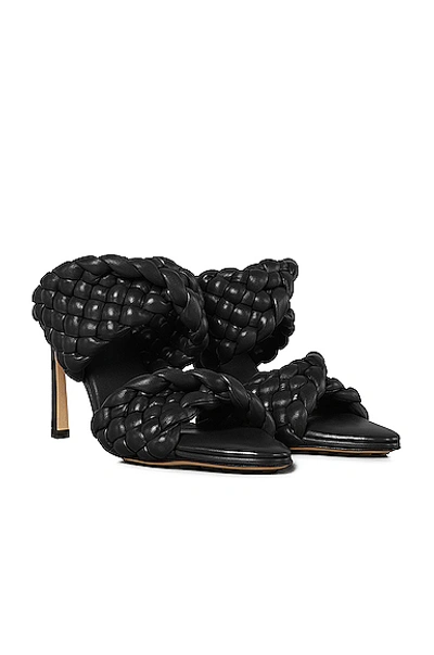 Shop Bottega Veneta Padded Woven Leather Sandals In Black