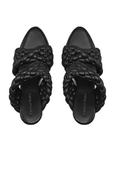 Shop Bottega Veneta Padded Woven Leather Sandals In Black