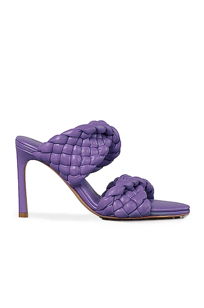 Shop Bottega Veneta Padded Woven Leather Sandals In Purple