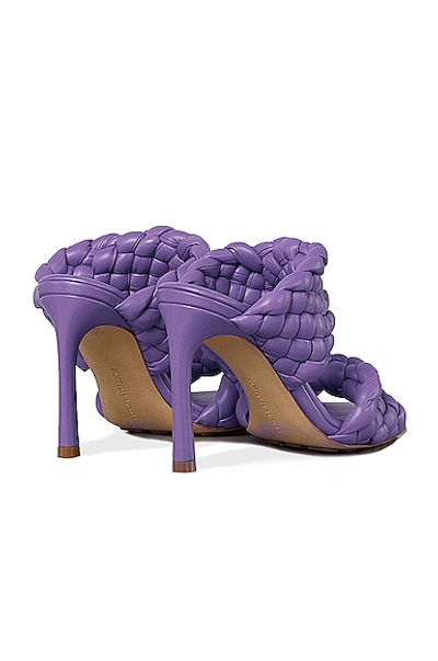 Shop Bottega Veneta Padded Woven Leather Sandals In Purple