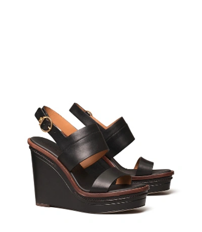 Shop Tory Burch Selby Wedge Sandal In Perfect Black