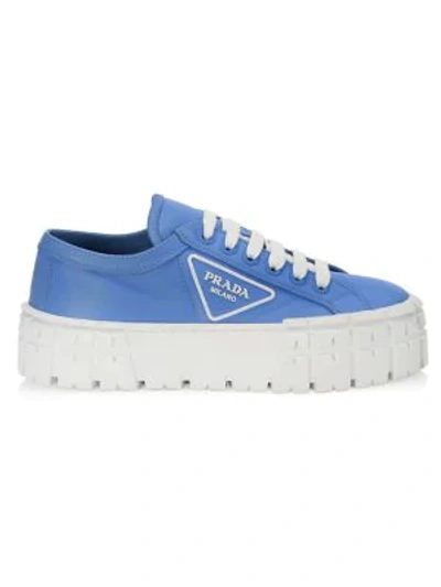 Shop Prada Women's Lug-sole Platform Sneakers In Pervinca