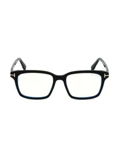 Shop Tom Ford 51mm Plastic Blue Filter Optical Glasses In Shiny Black