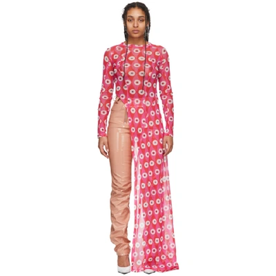 Shop Gmbh Pink Badu Mesh Dress In Pink W Eye