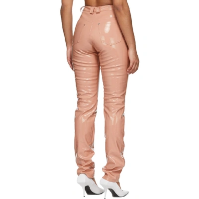 Shop Gmbh Pink Vinyl Frey Trousers In Rose