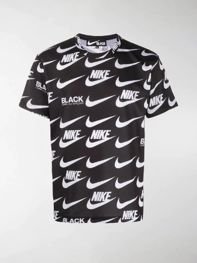 Shop Black Comme Des Garçons X Nike All-over Print T-shirt In Black