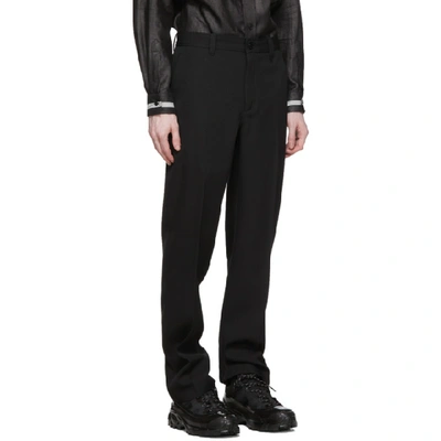 Shop Burberry Black Wide-leg Wool Trousers