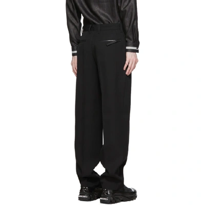 Shop Burberry Black Wide-leg Wool Trousers