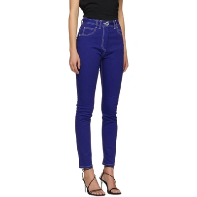 Shop Balmain Blue High-waist Jeans In 6kb Blueele