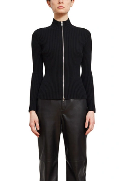 Shop Callipygian Opening Ceremony Zip Mock Neck Sweater In Black