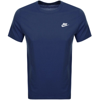 Shop Nike Crew Neck Club T Shirt Navy