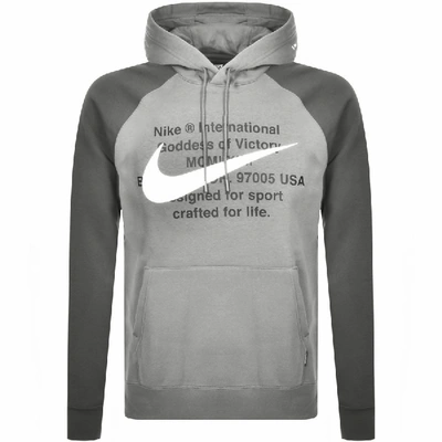 Shop Nike Swoosh Pullover Hoodie Grey