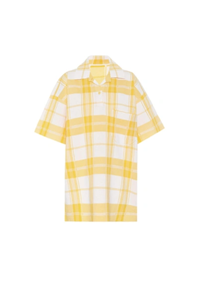 Shop Jacquemus Le Polo Torchon Shirt In Yellow Checked