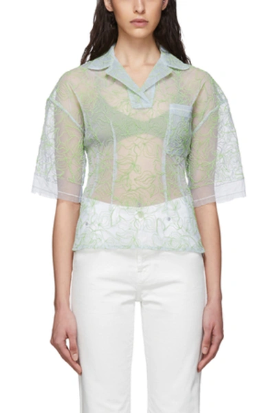 Shop Jacquemus Opening Ceremony Le Polo Lavandou Top In Blue Green