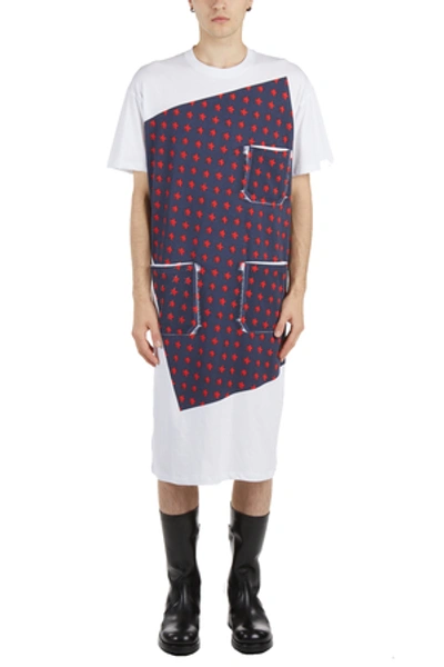 Shop Raf Simons Opening Ceremony Blue & Red Stars Elongated Labo T-shirt In White