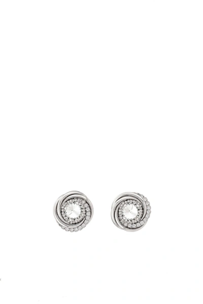 Shop Alessandra Rich Opening Ceremony Double Torchion Earrings In 001 Crystal