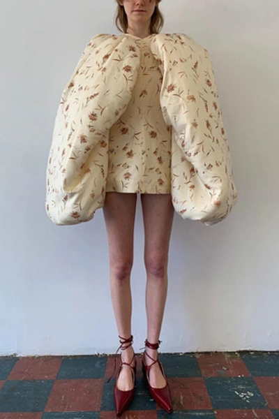 Shop Jordan Dalah Studios Opening Ceremony Marshmallow Dress In Decaying Floral Prin