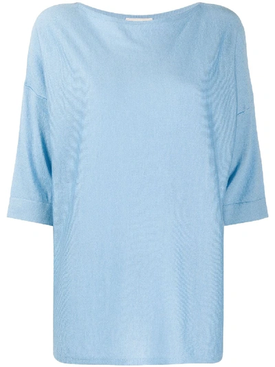 Shop Snobby Sheep Boxy Fit Knitted Top In Blue