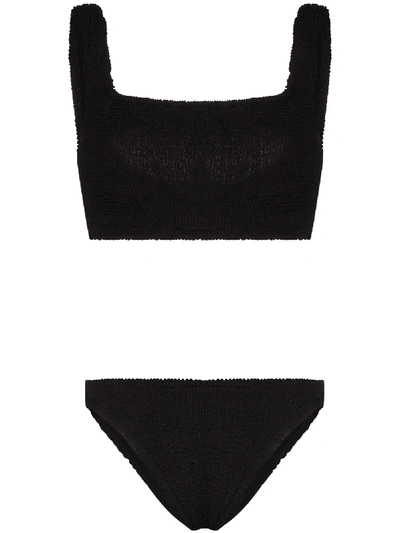 Shop Hunza G Cropped Bikini Set In Black