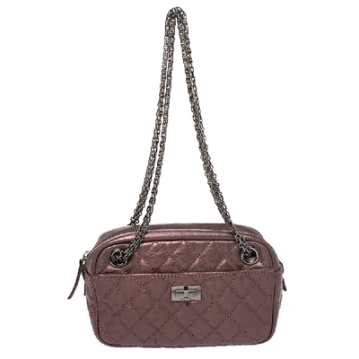 Pre-owned Chanel Metallic Quilted Leather Mini Reissue Camera Bag