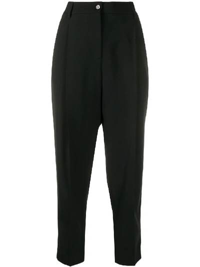 Shop Piazza Sempione Tailored Cropped Trousers In Black