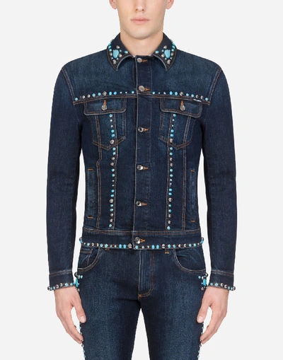 Shop Dolce & Gabbana Denim Jacket With Studs