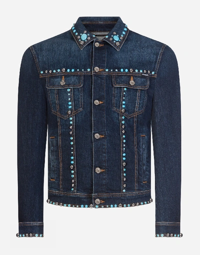Shop Dolce & Gabbana Denim Jacket With Studs