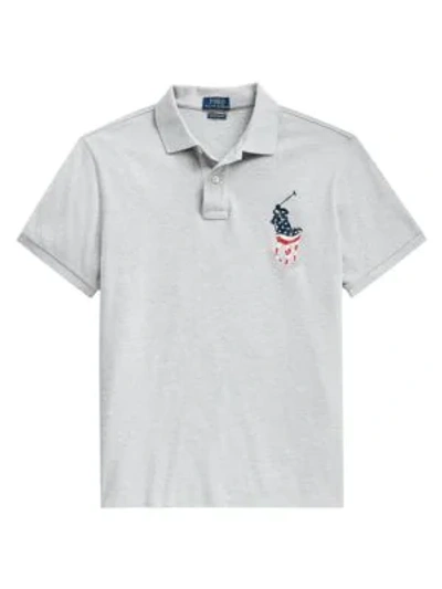 Shop Polo Ralph Lauren Men's Custom Slim-fit Basic Mesh Polo In Grey