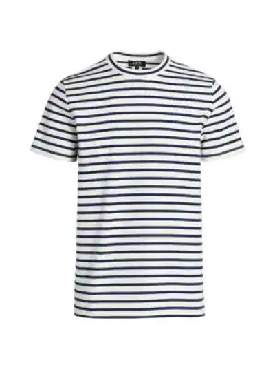 Shop Apc Men's Michael Striped T-shirt In Ecru