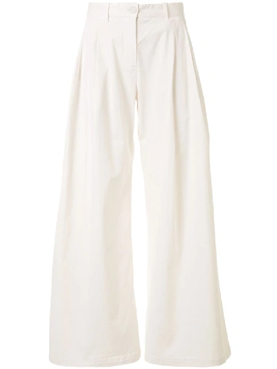 Shop Nili Lotan Marbella Wide-leg Trousers In White