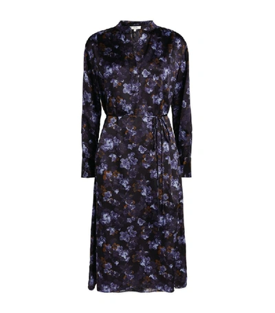 Shop Vince Satin Plumeria Blooms Midi Dress