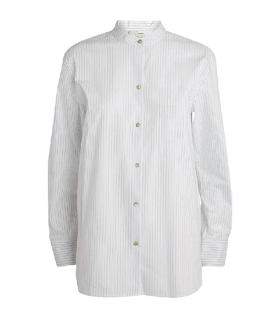 Shop Vince Striped Collarless Shirt