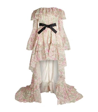 Shop Giambattista Valli Off-the-shoulder Floral Gown