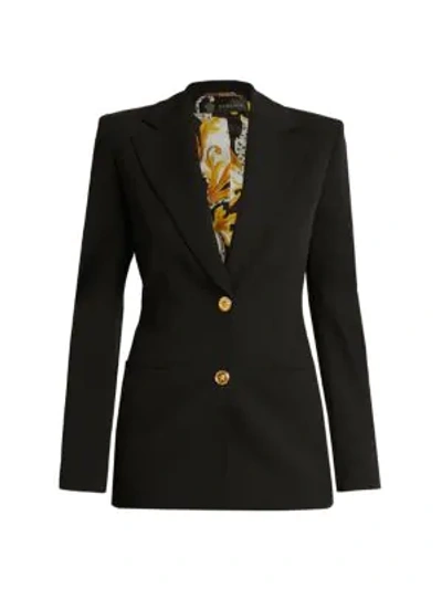 Shop Versace Medusa Button Blazer In Nero