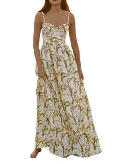 Shop Agua By Agua Bendita Aracia Bustier Maxi Dress In White Floral