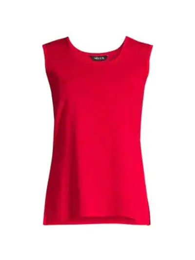 Shop Misook Classic Knit Tank Top In Apple Red